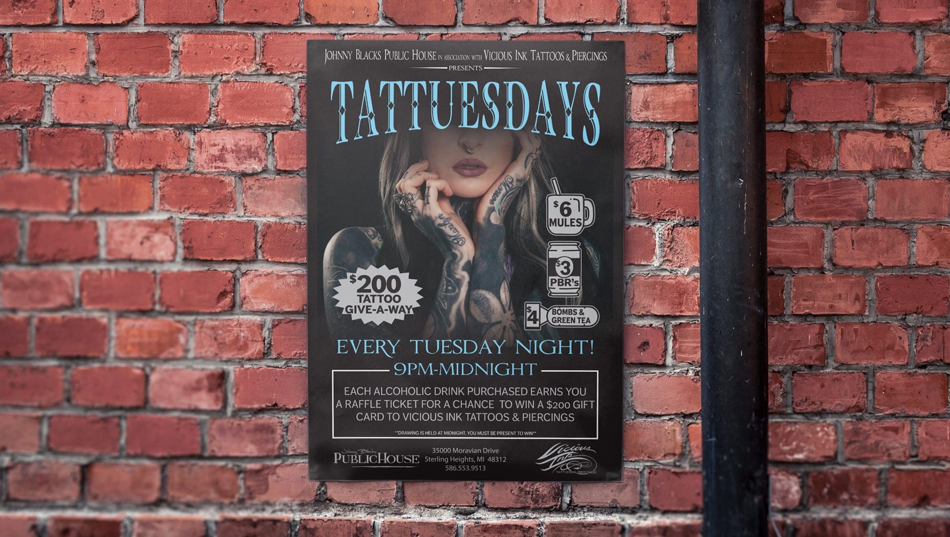 Johnny Blacks Tattuesdays Poster