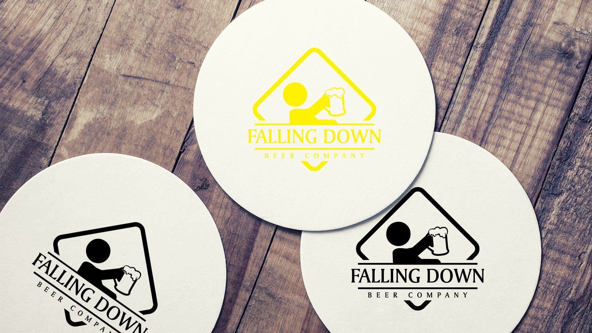 Falling Down Beer Company - Coasters Mockup 04