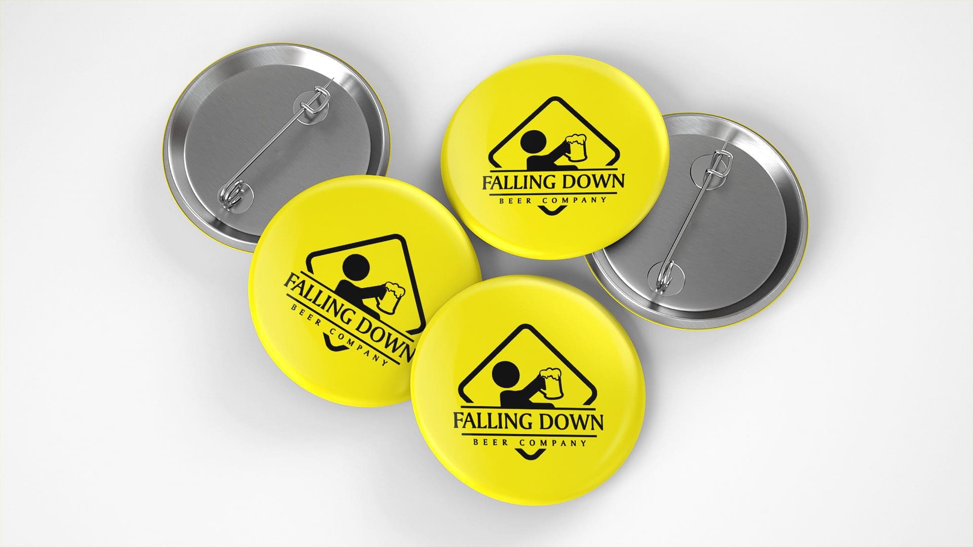 Falling Down Beer – Pins Mockup 04