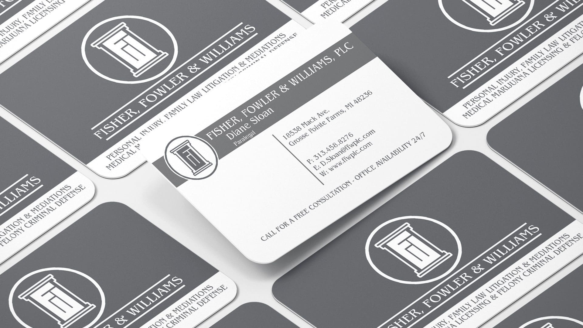 Fowler and Williams – Matte Business Card with Rounded Corners Mockup 03