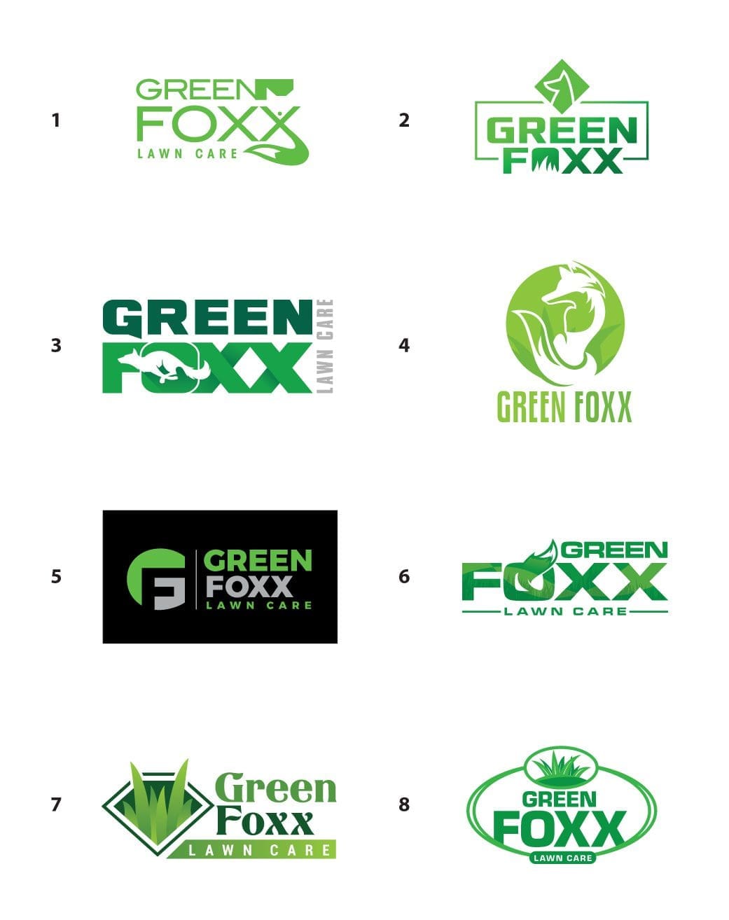 Green Foxx Lawn Care Logo - Concepts