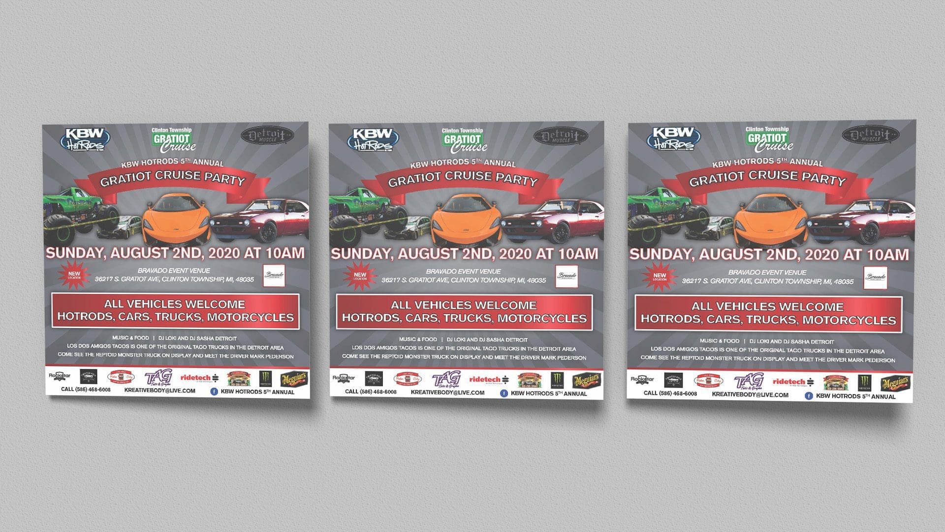 Kreative Body Werks - 2020 Gratiot Cruise Flyer Mockup 01