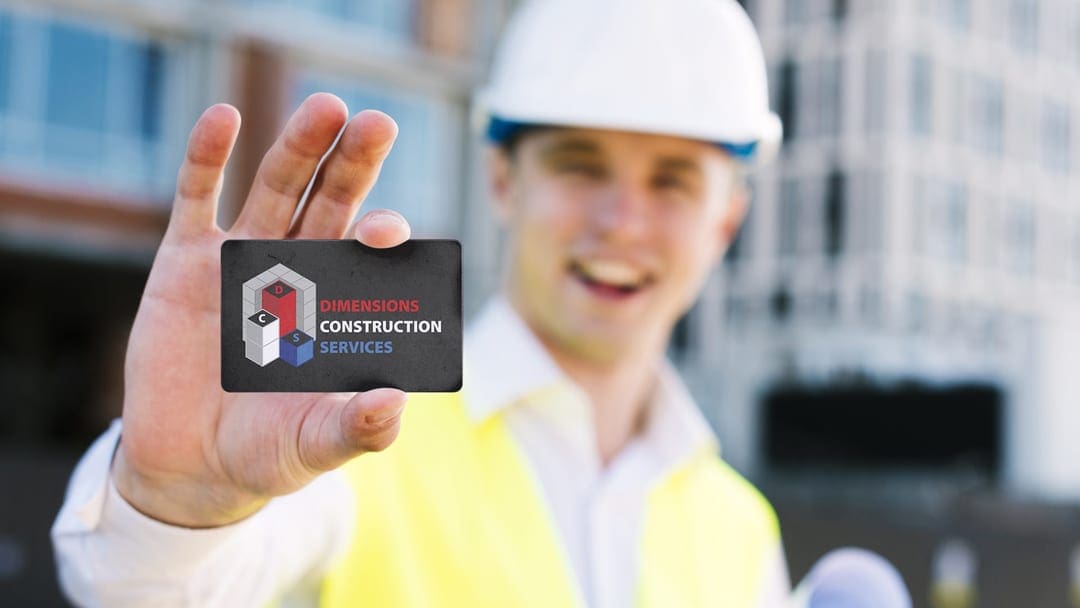 Fusion Marketing How Construction Logos Are Designed to Represent the Corporate Brand Identity Worker with Card