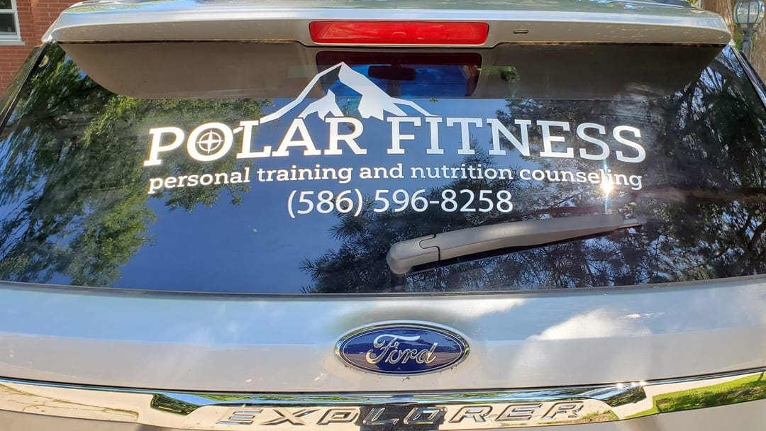 Fusion Marketing Creative Vinyl Window Lettering for Your Business Polar Fitness