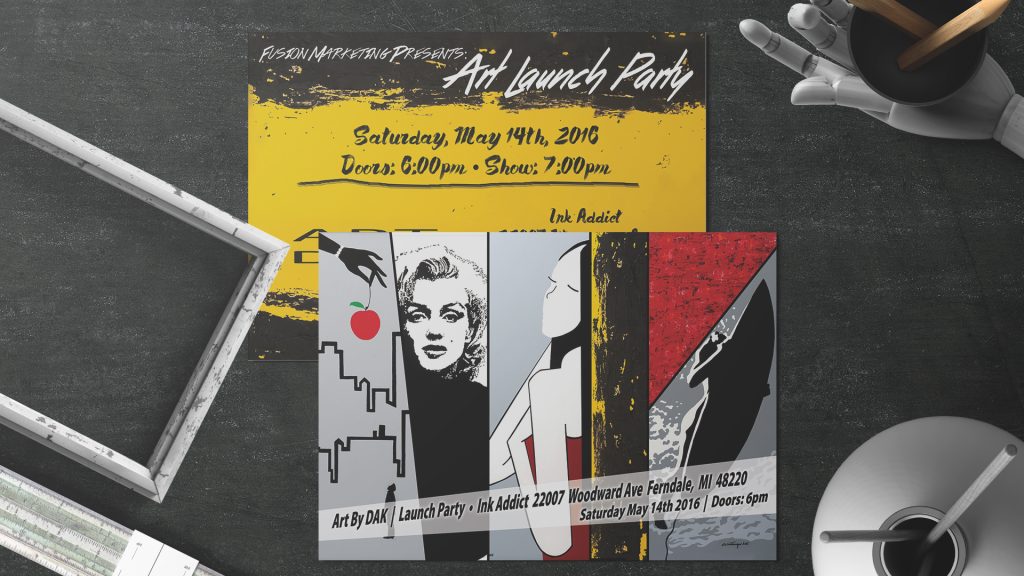 Flyers for art event Detroit 3
