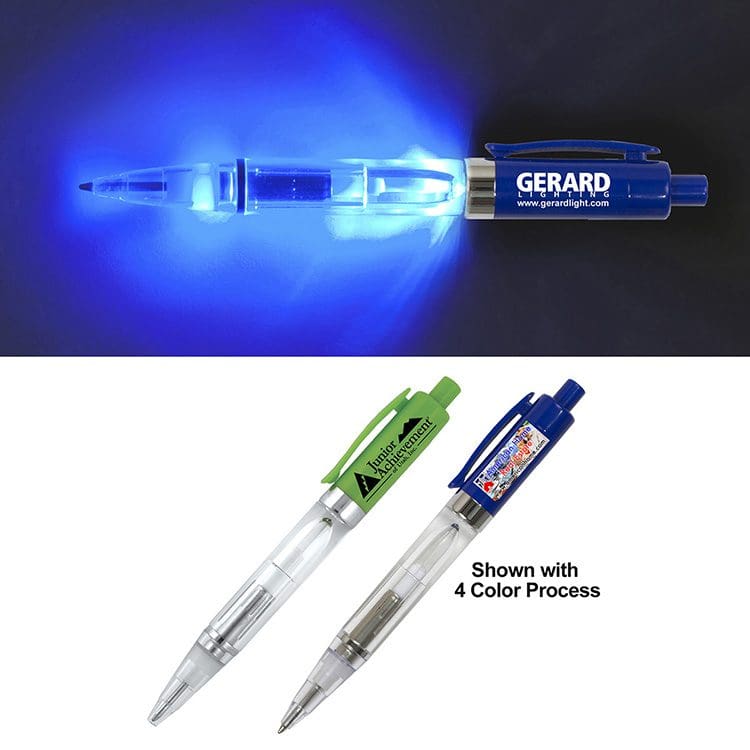 Fusion Marketing Our Top 20 Promotional Pens with Logo Options the Markets Where They Shine Vicente Light Up Pen with BLUE Color LED Light Copy