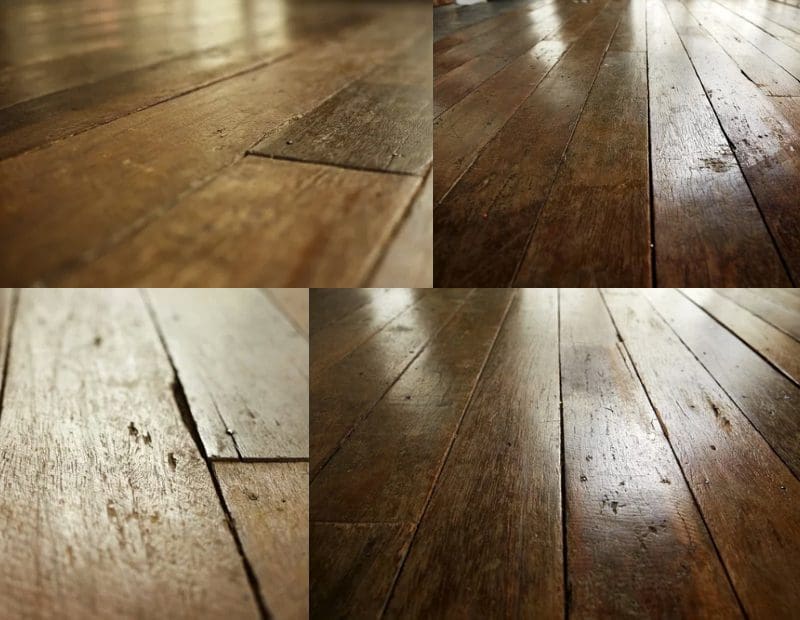 Multiple angles of wood floor