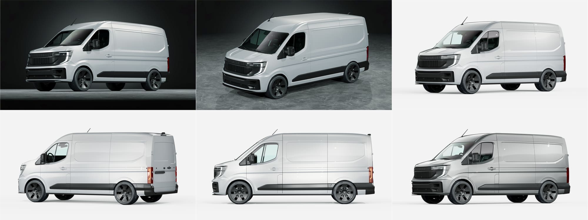 Sleek modern white cargo van exterior design. Sleek modern white cargo van exterior design.