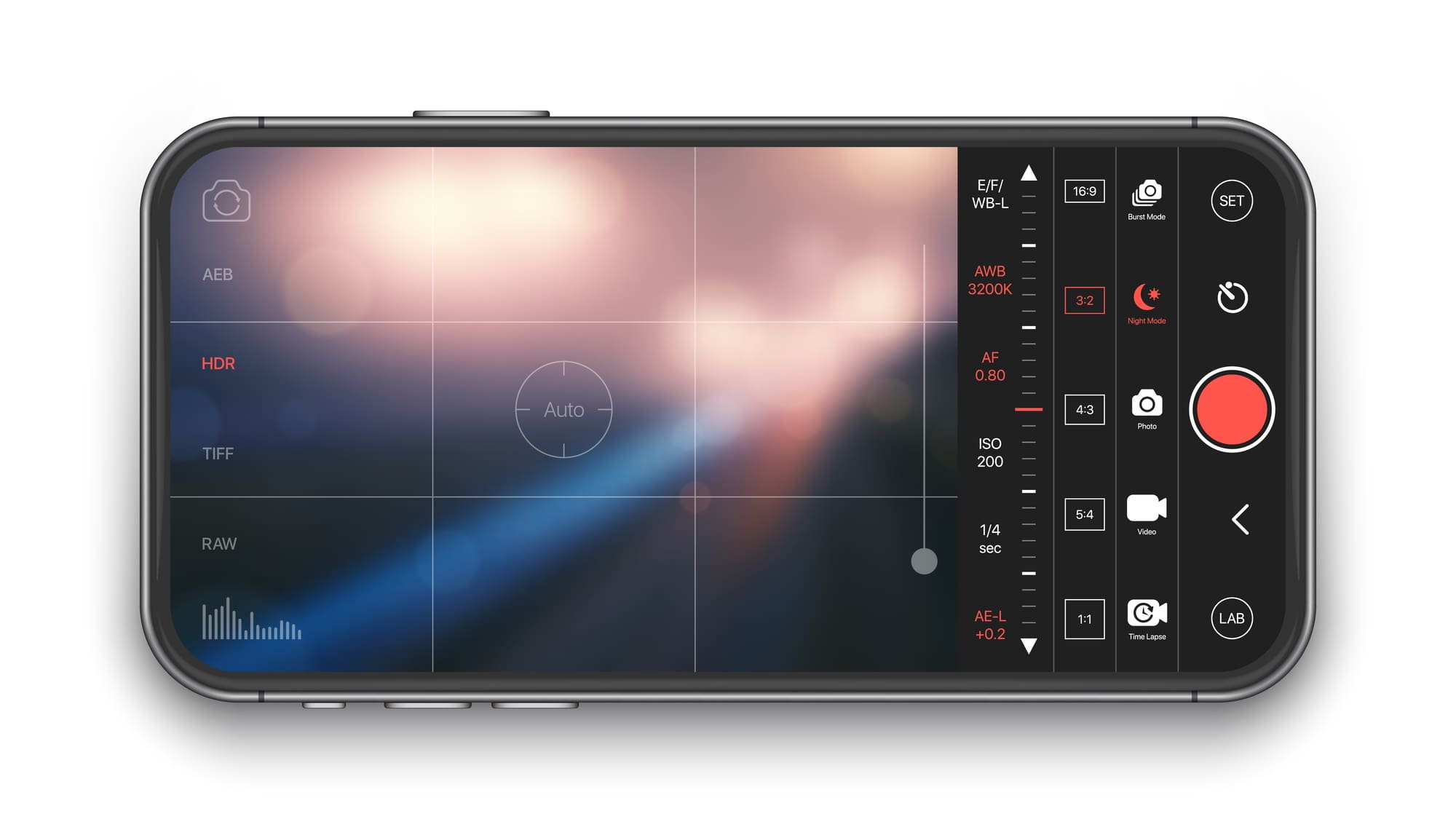 Mobile Professional Camera Vector UI Concept Mobile Professional Camera Vector UI Concept